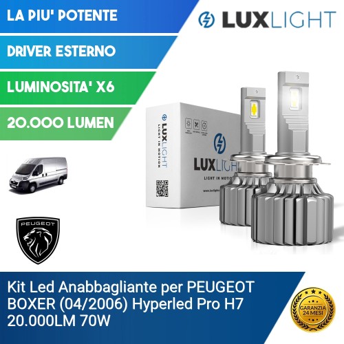 Kit Led Anabbagliante per PEUGEOT BOXER (04/2006) Hyperled Pro H7 20.000LM 70W