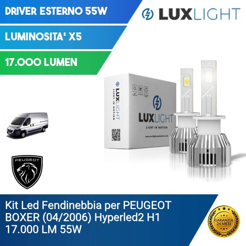 Kit Led Fendinebbia per PEUGEOT BOXER (04/2006) Hyperled2 H1 17.000 LM 55W