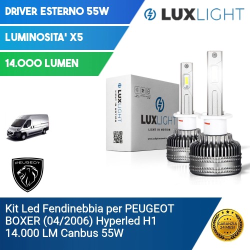 Kit Led Fendinebbia per PEUGEOT BOXER (04/2006) Hyperled H1 14.000 LM Canbus 55W