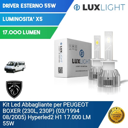 Kit Led Abbagliante per PEUGEOT BOXER (230L, 230P) (03/1994 08/2005) Hyperled2 H1 17.000 LM 55W