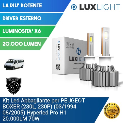 Kit Led Abbagliante per PEUGEOT BOXER (230L, 230P) (03/1994 08/2005) Hyperled Pro H1 20.000LM 70W