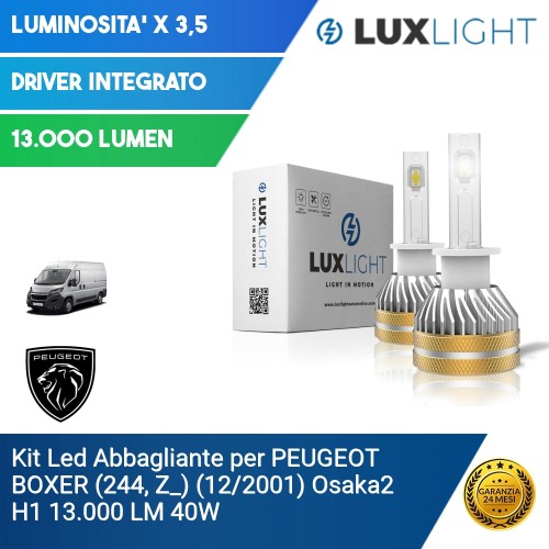 Kit Led Abbagliante per PEUGEOT BOXER (244, Z_) (12/2001) Osaka2 H1 13.000 LM 40W