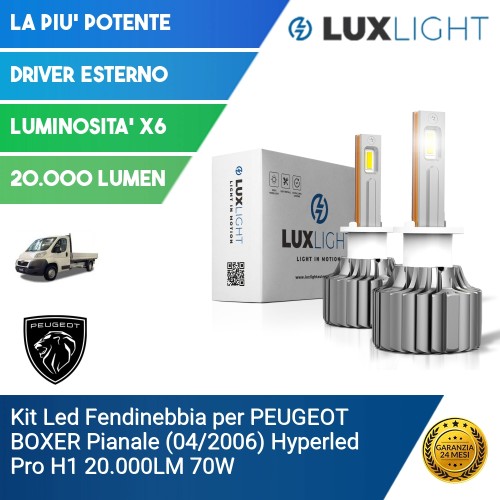 Kit Led Fendinebbia per PEUGEOT BOXER Pianale (04/2006) Hyperled Pro H1 20.000LM 70W