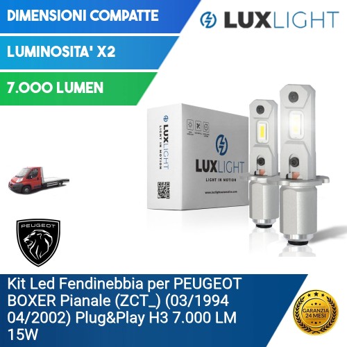 Kit Led Fendinebbia per PEUGEOT BOXER Pianale (ZCT_) (03/1994 04/2002) Plug&Play H3 7.000 LM 15W