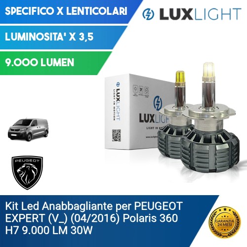 Kit Led Anabbagliante per PEUGEOT EXPERT (V_) (04/2016) Polaris 360 H7 9.000 LM 30W