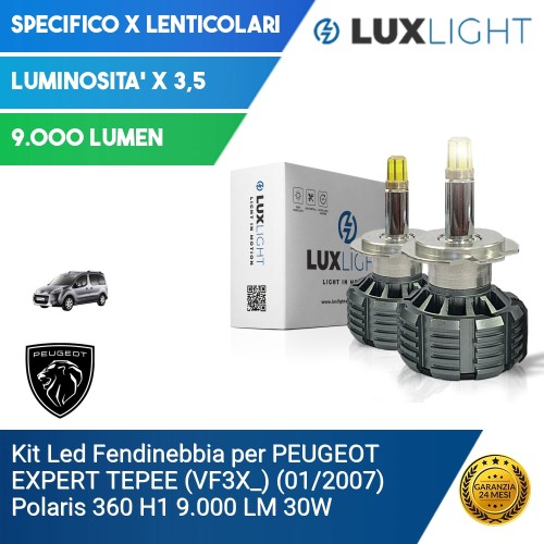 Kit Led Fendinebbia per PEUGEOT EXPERT TEPEE (VF3X_) (01/2007) Polaris 360 H1 9.000 LM 30W