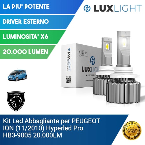 Kit Led Abbagliante per PEUGEOT ION (11/2010) Hyperled Pro HB3-9005 20.000LM