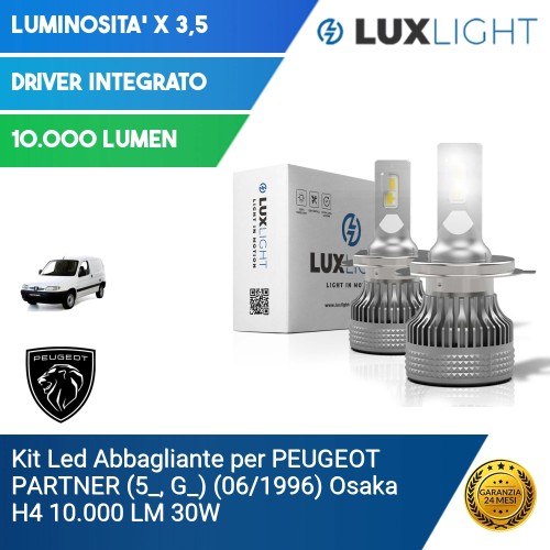 Kit Led Abbagliante per PEUGEOT PARTNER (5_, G_) (06/1996) Osaka H4 10.000 LM 30W