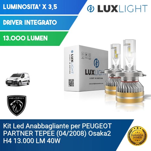 Kit Led Anabbagliante per PEUGEOT PARTNER TEPEE (04/2008) Osaka2 H4 13.000 LM 40W