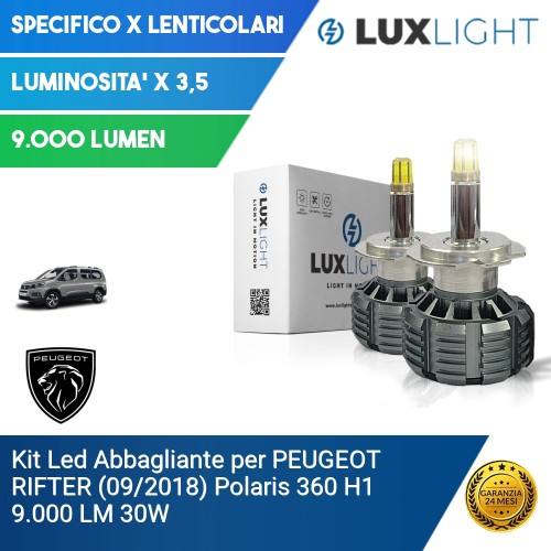 Kit Led Abbagliante per PEUGEOT RIFTER (09/2018) Polaris 360 H1 9.000 LM 30W