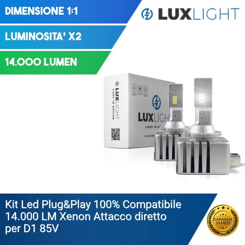 Kit Led Plug&Play 100% Compatibile 14.000 LM Xenon Attacco diretto per D1 85V