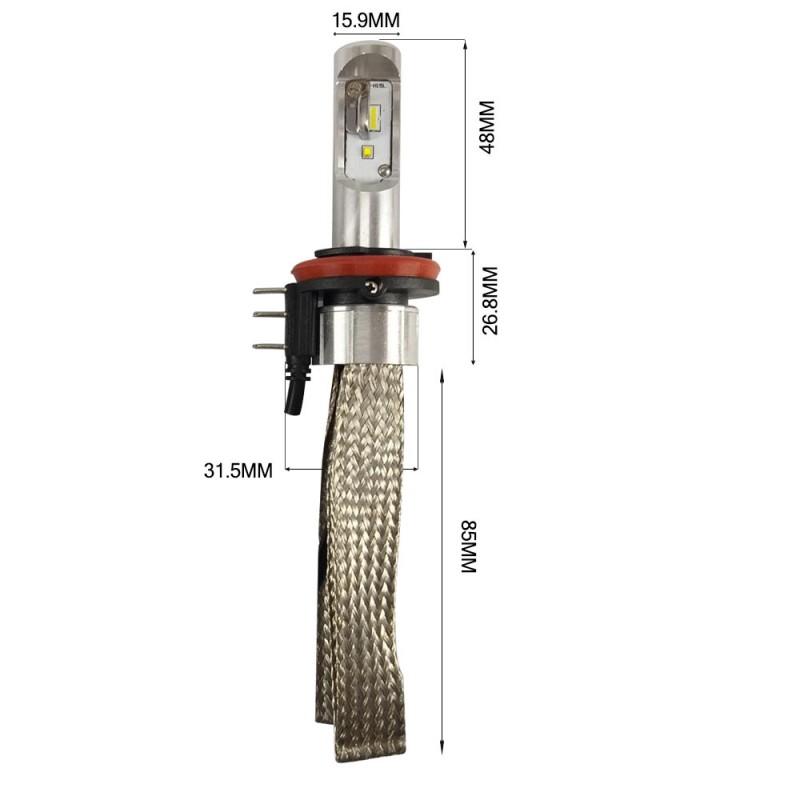 Kit Led Abbagliante per ABARTH 124 Spider (03/2016) H15 a dissip. flessibile 8000LM