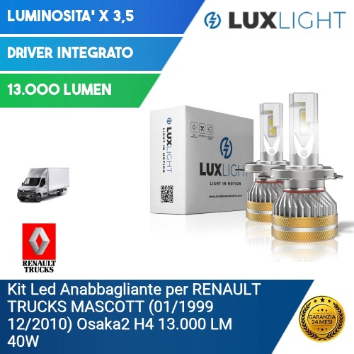 Kit Led Anabbagliante per RENAULT TRUCKS MASCOTT (01/1999 12/2010) Osaka2 H4 13.000 LM 40W