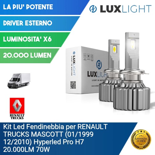 Kit Led Fendinebbia per RENAULT TRUCKS MASCOTT (01/1999 12/2010) Hyperled Pro H7 20.000LM 70W