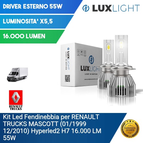 Kit Led Fendinebbia per RENAULT TRUCKS MASCOTT (01/1999 12/2010) Hyperled2 H7 16.000 LM 55W