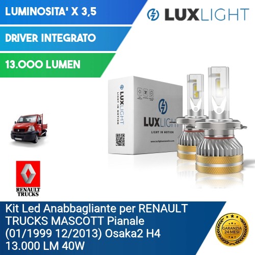 Kit Led Anabbagliante per RENAULT TRUCKS MASCOTT Pianale (01/1999 12/2013) Osaka2 H4 13.000 LM 40W
