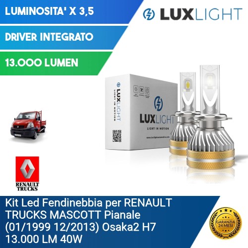 Kit Led Fendinebbia per RENAULT TRUCKS MASCOTT Pianale (01/1999 12/2013) Osaka2 H7 13.000 LM 40W