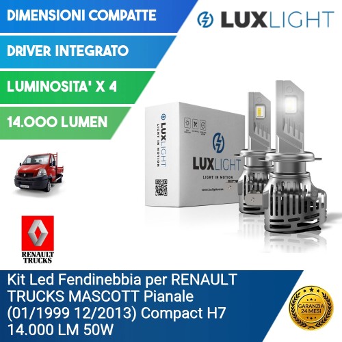 Kit Led Fendinebbia per RENAULT TRUCKS MASCOTT Pianale (01/1999 12/2013) Compact H7 14.000 LM 50W