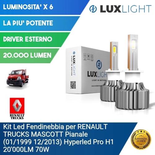 Kit Led Fendinebbia per RENAULT TRUCKS MASCOTT Pianale (01/1999 12/2013) Hyperled Pro H1 20'000LM 70W