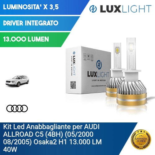 Kit Led Anabbagliante per AUDI ALLROAD C5 (4BH) (05/2000 08/2005) Osaka2 H1 13.000 LM 40W