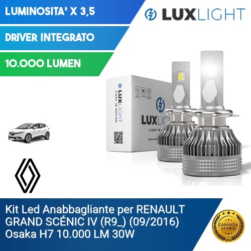 Kit Led Anabbagliante per RENAULT GRAND SCÉNIC IV (R9_) (09/2016) Osaka H7 10.000 LM 30W