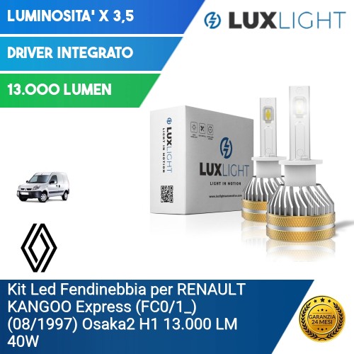 Kit Led Fendinebbia per RENAULT KANGOO Express (FC0/1_) (08/1997) Osaka2 H1 13.000 LM 40W