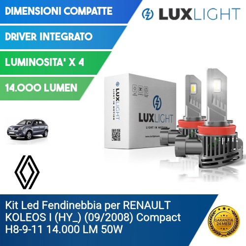 Kit Led Fendinebbia per RENAULT KOLEOS I (HY_) (09/2008) Compact H8-9-11 14.000 LM 50W