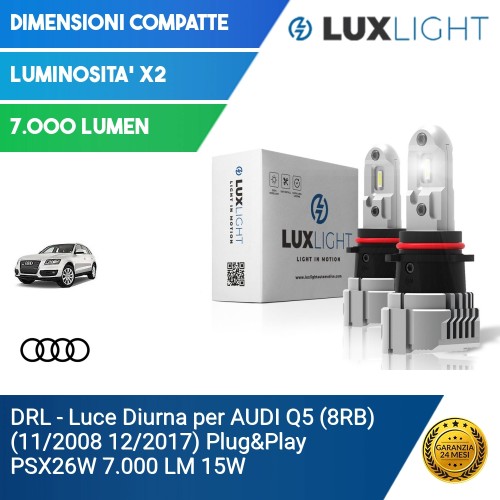 DRL - Luce Diurna per AUDI Q5 (8RB) (11/2008 12/2017) Plug&Play PSX26W 7.000 LM 15W