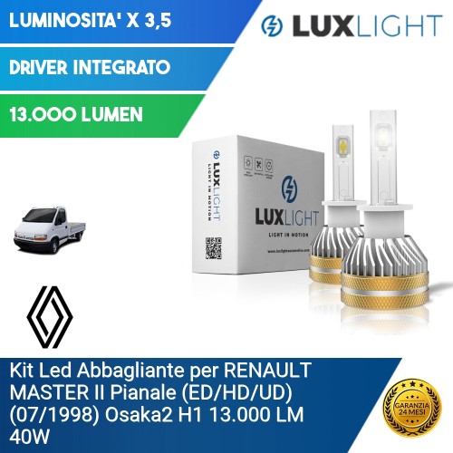 Kit Led Abbagliante per RENAULT MASTER II Pianale (ED/HD/UD) (07/1998) Osaka2 H1 13.000 LM 40W