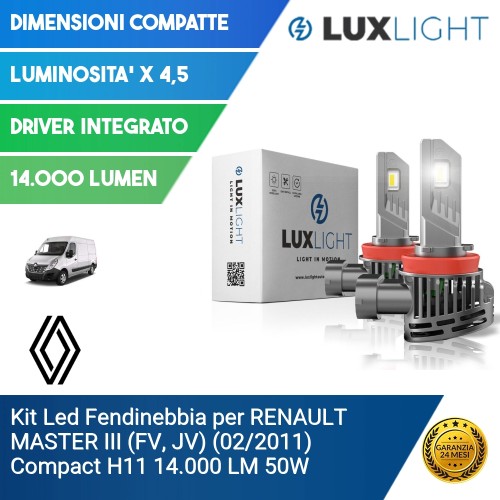 Kit Led Fendinebbia per RENAULT MASTER III (FV, JV) (02/2011) Compact H11 14.000 LM 50W