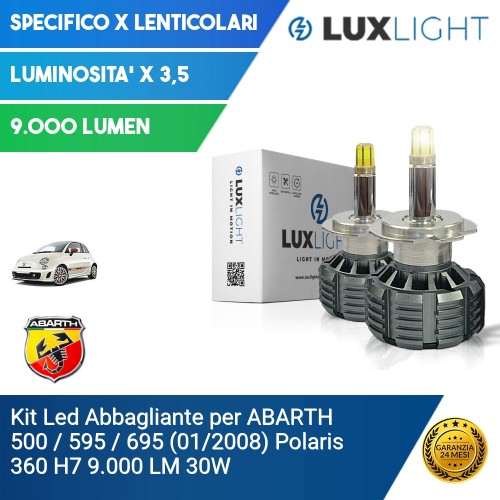 Kit Led Abbagliante per ABARTH 500 / 595 / 695 (01/2008) Polaris 360 H7 9.000 LM 30W