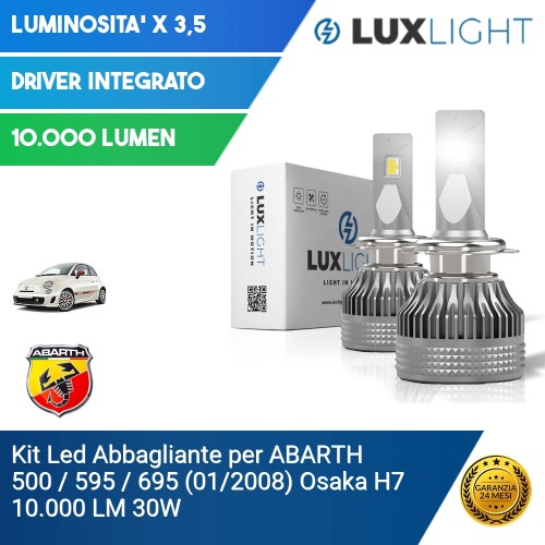 Kit Led Abbagliante per ABARTH 500 / 595 / 695 (01/2008) Osaka H7 10.000 LM 30W