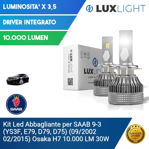 Kit Led Abbagliante per SAAB 9-3 (YS3F, E79, D79, D75) (09/2002 02/2015) Osaka H7 10.000 LM 30W