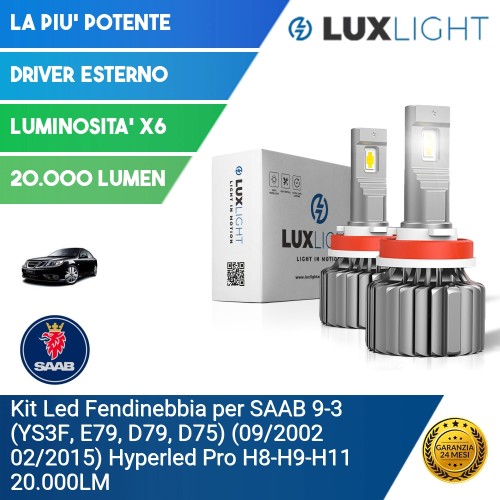 Kit Led Fendinebbia per SAAB 9-3 (YS3F, E79, D79, D75) (09/2002 02/2015) Hyperled Pro H8-H9-H11 20.000LM