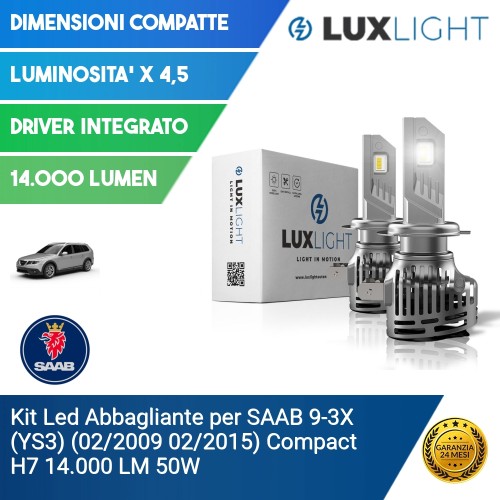 Kit Led Abbagliante per SAAB 9-3X (YS3) (02/2009 02/2015) Compact H7 14.000 LM 50W