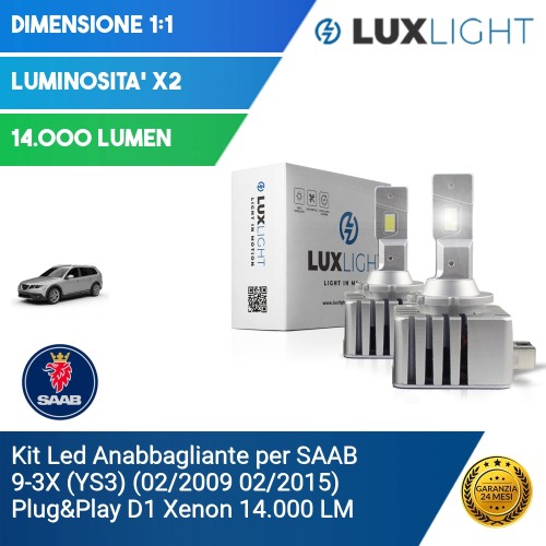 Kit Led Anabbagliante per SAAB 9-3X (YS3) (02/2009 02/2015) Plug&Play D1 Xenon 14.000 LM