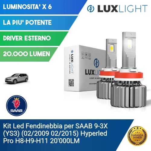 Kit Led Fendinebbia per SAAB 9-3X (YS3) (02/2009 02/2015) Hyperled Pro H8-H9-H11 20'000LM