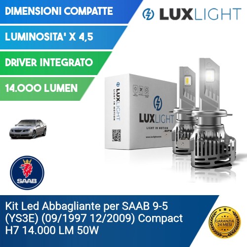 Kit Led Abbagliante per SAAB 9-5 (YS3E) (09/1997 12/2009) Compact H7 14.000 LM 50W