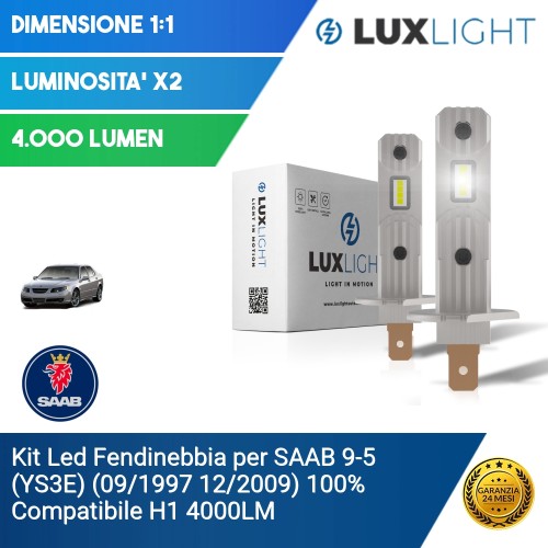 Kit Led Fendinebbia per SAAB 9-5 (YS3E) (09/1997 12/2009) 100% Compatibile H1 4000LM