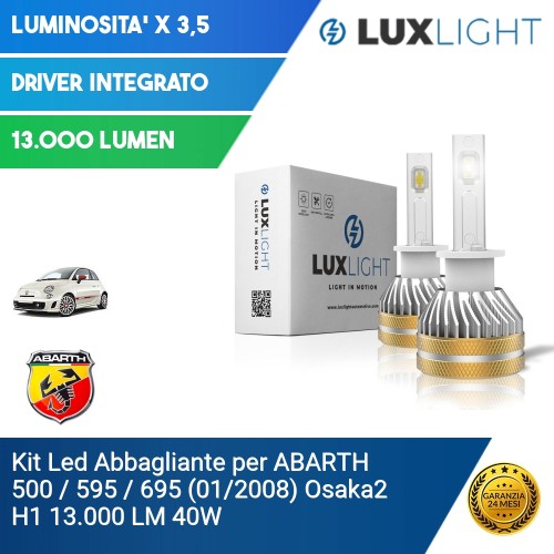 Kit Led Abbagliante per ABARTH 500 / 595 / 695 (01/2008) Osaka2 H1 13.000 LM 40W