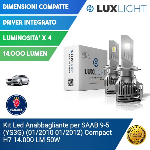 Kit Led Anabbagliante per SAAB 9-5 (YS3G) (01/2010 01/2012) Compact H7 14.000 LM 50W