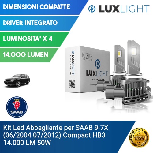 Kit Led Abbagliante per SAAB 9-7X (06/2004 07/2012) Compact HB3 14.000 LM 50W