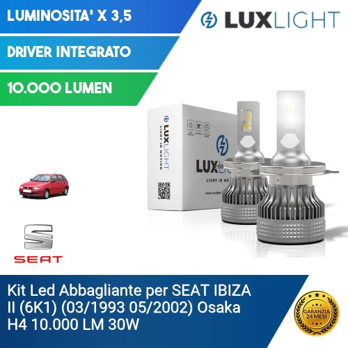 Kit Led Abbagliante per SEAT IBIZA II (6K1) (03/1993 05/2002) Osaka H4 10.000 LM 30W