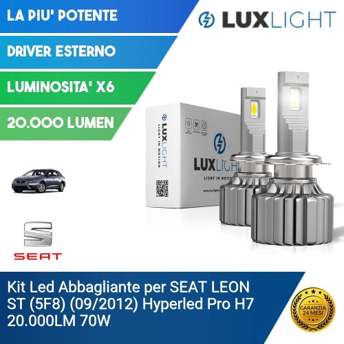 Kit Led Abbagliante per SEAT LEON ST (5F8) (09/2012) Hyperled Pro H7 20.000LM 70W