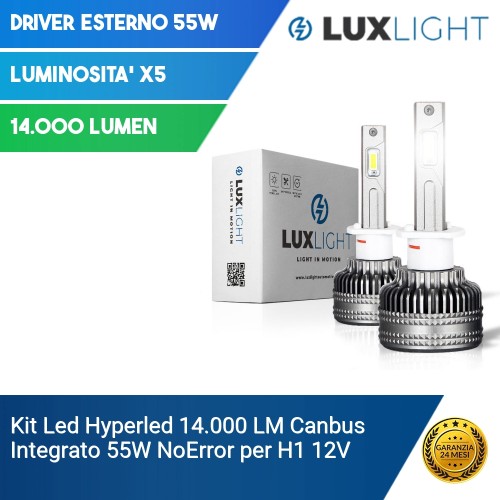 Kit Led Hyperled 14.000 LM Canbus Integrato 55W NoError per H1 12V