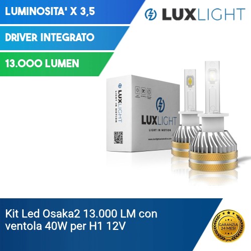 Kit Led Osaka2 13.000 LM con ventola 40W per H1 12V