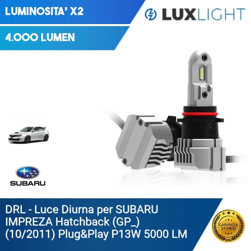 DRL - Luce Diurna per SUBARU IMPREZA Hatchback (GP_) (10/2011) Plug&Play P13W 5000 LM