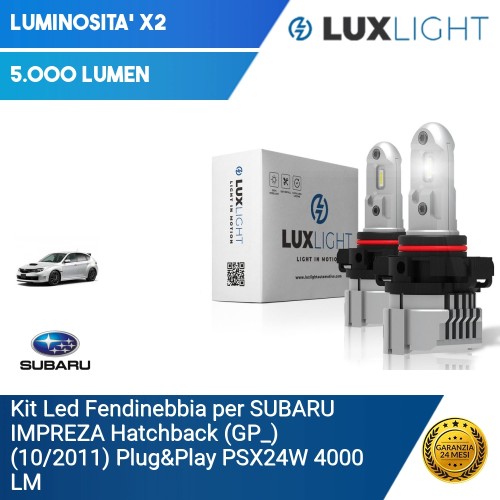 Kit Led Fendinebbia per SUBARU IMPREZA Hatchback (GP_) (10/2011) Plug&Play PSX24W 4000 LM