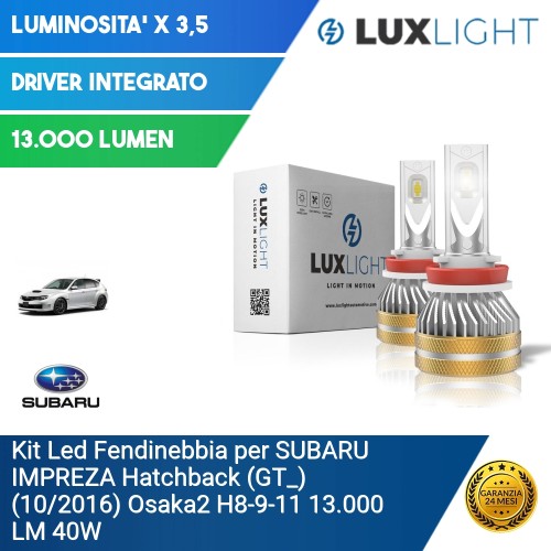 Kit Led Fendinebbia per SUBARU IMPREZA Hatchback (GT_) (10/2016) Osaka2 H8-9-11 13.000 LM 40W