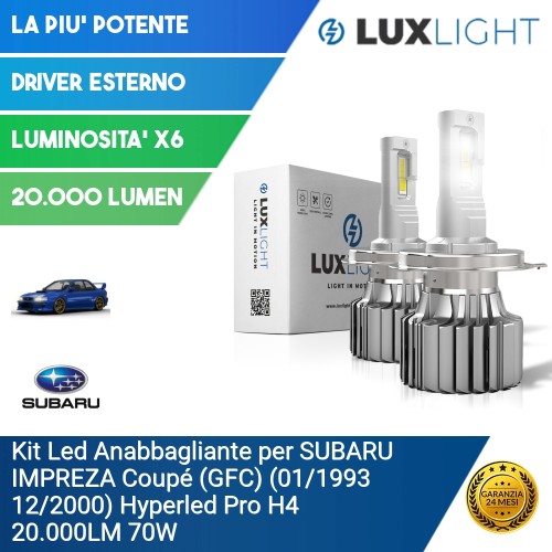 Kit Led Anabbagliante per SUBARU IMPREZA Coupé (GFC) (01/1993 12/2000) Hyperled Pro H4 20.000LM 70W